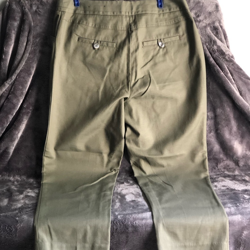 RAFAELLA Curvy Sage Army Green ankle pants size 4P #p1008 - Picture 2 of 6